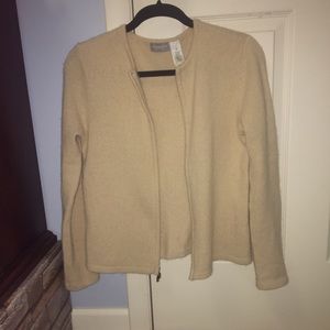 beige/tan cardigan